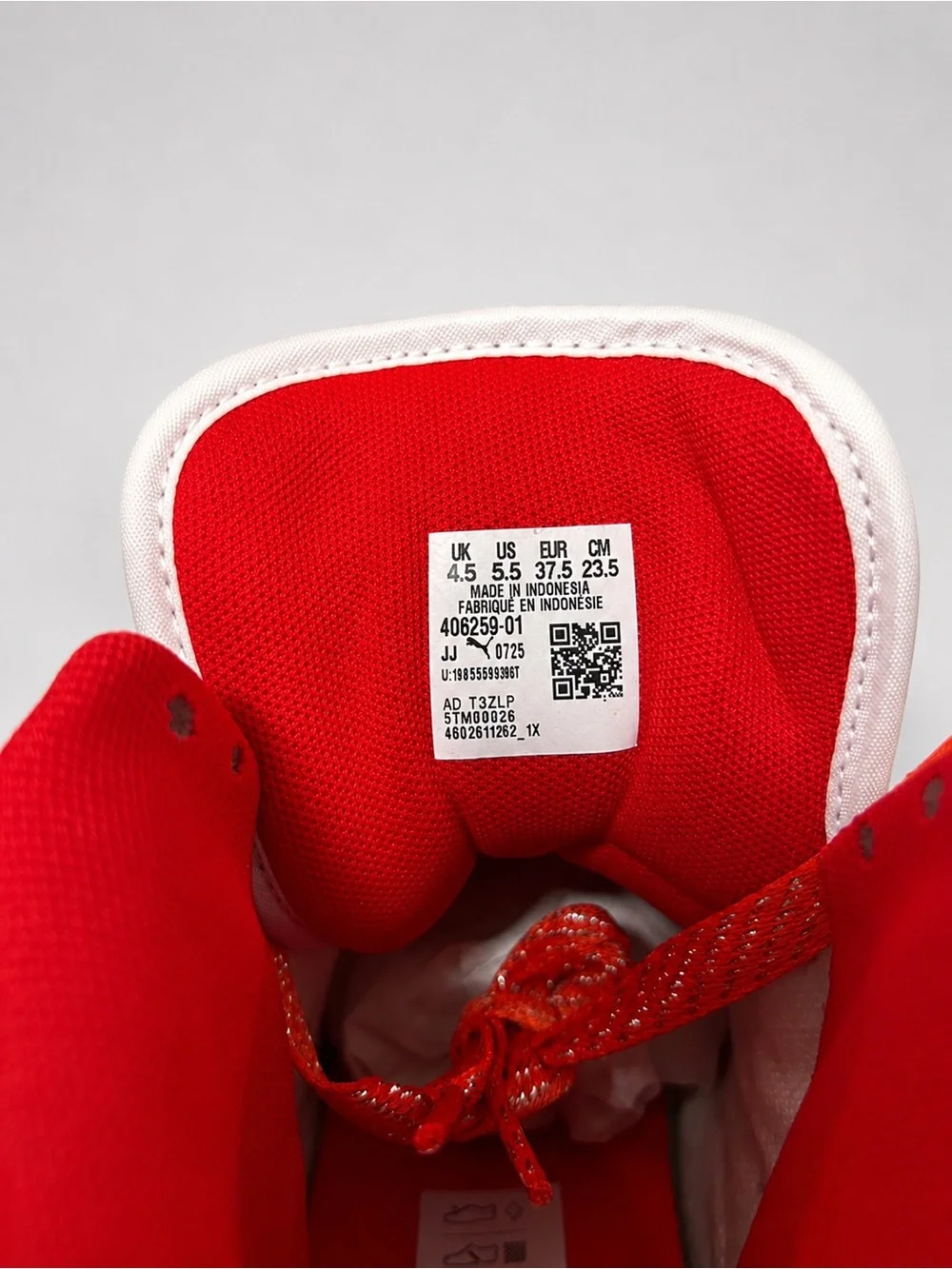 Puma Kids Red and White High-Top Sneakers